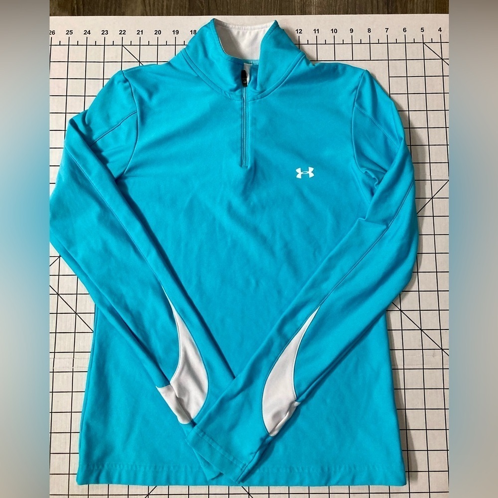 Under Armour Women’s Medium Teal/White 1/4 Zip Shirt
